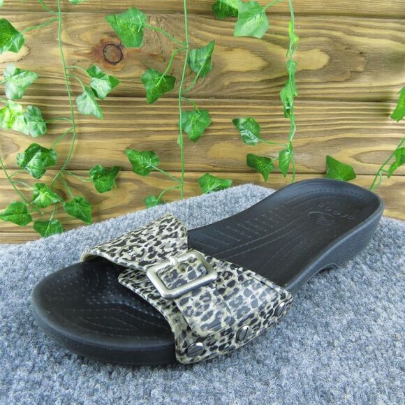 Crocs  Women Slide Sandal Shoes Brown Synthetic Size 7‎ Medium - Picture 1 of 9